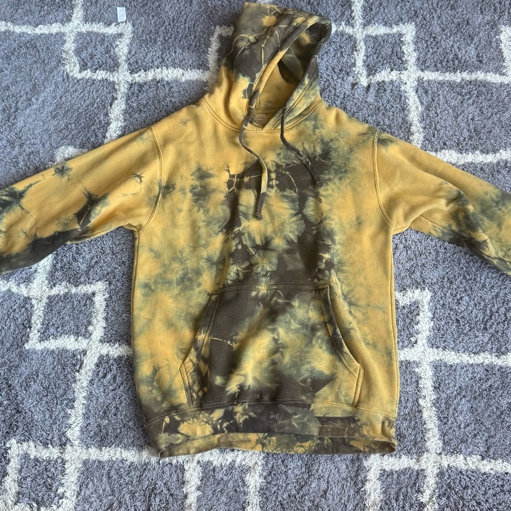 Tie-Dye Hooded Sweatshirt - Yellow and Black